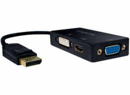 AV adaptér LogiLink DisplayPort - HDMI - D-Sub (VGA) - DVI-I černý (CV0109)