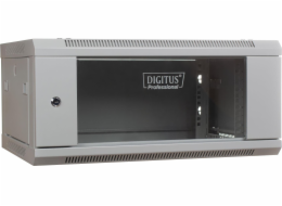 Digitus DIGITUS skříňka 19 4U závěsná skříňka 279/600 / 450mm, prosklená dvířka, šedá, nesmontovaná