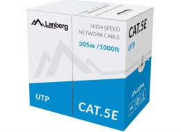 Instalace Lanberg UTP, kat.5e, CU drát, 305m, šedý (LCU5-11CU-0305-S)