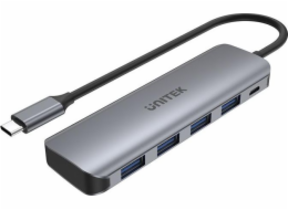 HUB USB Unitek uHUB P5 + 4portový USB 3.1 šedý (H1107A)