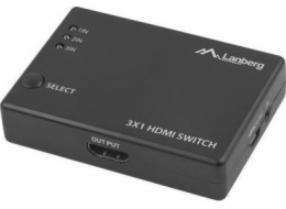 Lanberg SWITCH VIDEO LANBERG 3X HDMI BLACK + MICRO USB PORT