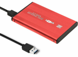 Qoltec 51860 External Hard Drive Case HDD/SSD 2.5   SATA3 | USB 3.0 | Red