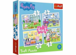 Trefl Puzzle 4v1 Vzpomínka na prázdniny prasátka Peppa