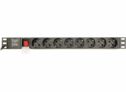 EnerGenie EG-PDU-014 Rack Power Distribution Unit (8 Schuko sockets  1U  16A  Schuko plug  3m  black color)