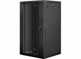 LANBERG 19" RACKOVÁ SKŘÍŇ PRO MONTÁŽ NA STĚNU 22U/600X600 (v rozloženém stavu) S PROSKLENÝMI DVEŘMI ČERNÁ  V2