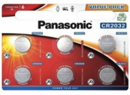 Panasonic Lithium Knopfzelle CR-2032EL/6B, Batterie