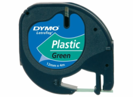 Dymo LetraTag Green Plastic 12 mm x 4 m