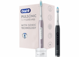 Oral-B Pulsonic Slim Luxe 4900 Dva sonické zubní kartáčky Černá, Růžová