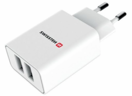 Swissten Síťový Adaptér Smart Ic 2X Usb 2,1A Power + Datový Kabel Usb / Lightning 1,2 M Bílý