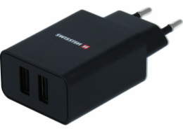 Swissten Síťový Adaptér Smart Ic 2X Usb 2,1A Power + Datový Kabel Usb / Micro Usb 1,2 M Černý