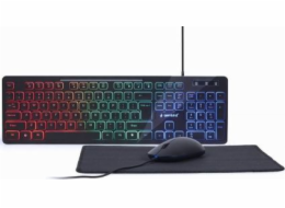 Gembird | 3-in-1 Backlight Desktop Set | KBS-UML-01 | Keyboard  Mouse and Pad Set | Wired | Mouse included | US | Black | g