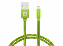 Swissten Datový Kabel Textile Usb / Lightning 2,0 M Zelený