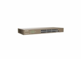 Tenda TEF1226P Tenda TEF1126P-24-410W PoE AF / AT switch - 24x PoE 100 Mb/s + 2x Uplink 1Gb/s RJ45/SFP,PoE+ 370W