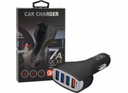 CAR CHARGER 4 X USB 7A BLACK VEGA FASTON FAST CHARGER QUICK 4XUSB 3.0 3500mAh