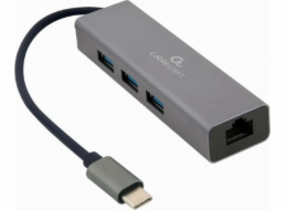 Gembird USB-C GBit adapter + 3x USB 3.1 A-CMU3-LAN-01