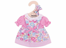 Hračka Bigjigs Toys Růžové květinové šaty pro panenku 28 cm