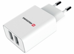 Swissten Síťový Adaptér Smart Ic 2X Usb 2,1A Power + Datový Kabel Usb / Type C 1,2 M Bílý