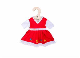 Hračka Bigjigs Toys Červené květinové šaty pro panenku 34 cm