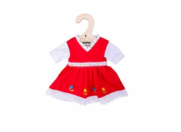 Hračka Bigjigs Toys Červené květinové šaty pro panenku 28 cm