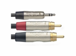 Stagg NYC1,5/MPS2CMR, kabel 2x RCA/mini JACK, 1,5m