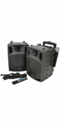 QTX PAV8, mobilní 8" zvukový systém CD/DVD/MP3/BT/2x UHF, 100W