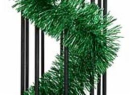 Řetěz vánoční, zelená metalíza, 7,5 x 200 cm