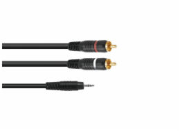 Kabel Jack 3,5 mm/2xRCA, černý, 1m