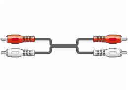 AV:link kabel 2x RCA samec - 2x RCA samec, 10m