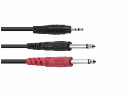 Kabel 3,5 Jack / 2x Jack ECO, délka 3m, černý