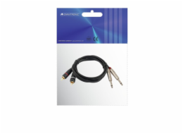 OMNITRONIC Adaptační kabel 2xJack/2xRCA 1m bk