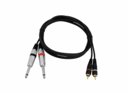 Kabel KC2-15 2x Jack 6,3 mono - 2x RCA, 1,5 m