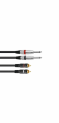 Kabel KC2-30 2x Jack 6,3 mono - 2x RCA, 3 m