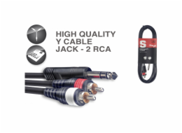 Stagg SYC2/PS2CM E, kabel 1x stereo JACK/2x RCA, 2m