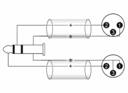 Kabel AC40-30 Jack 3,5 stereo - 2x XLR samec, 3 m
