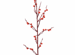 Větvička s bobulemi, červený glitter, 85 cm, 3ks