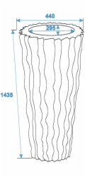 Lamella designový květináč 140cm, bílý