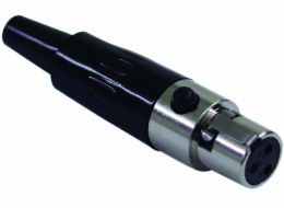 Mini XLR zásuvka, černá, 3 pólová