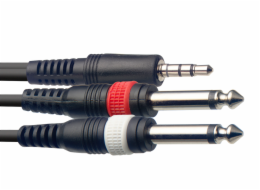 Stagg SYC3/MPS2P E, kabel mini stereo JACK/2x JACK, 3m