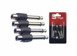 Konektor Stagg, 4 ks - adaptér RCA samice - jack 1/4"