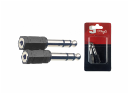 Stagg AC-PMSJFSH, redukce samice mini jack - stereo jack 1/4", 2ks
