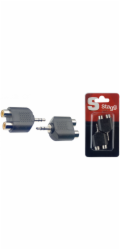 Stagg AC-2CFJMSH, redukce 2x RCA samice - 1x Jack 3,5 mm samec stereo