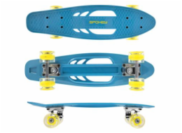 Spokey FISH Pennyboard se svíticími LED kolečky, modrý