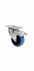 Otočné kolečko Blue Wheel, 100mm s brzdou