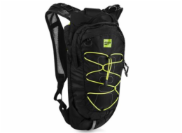 Spokey DEW Sportovní, cyklistický a běžecký batoh, černý s žluto-zelenými doplňky, 15 l