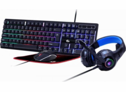 Gembird GGS-UMGL4-02 Gaming Set  Ghost  with 4in1 backlight  keyboard  mouse  pad  headphones