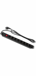 QOLTEC 54469 Power strip for RACK 1U 16A 8xSCHUKO 2m