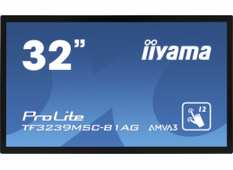 32" iiyama TF3239MSC-B1AG: AMVA, FullHD, capacitive, 12P, 500cd/m2, VGA, HDMI, DP, 24/7, IP54, černý