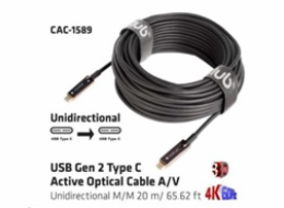 Club3D Kabel USB 3.2 typ C Gen2, aktivní, (M/M), 20m, optický, aktivní, unidirectional