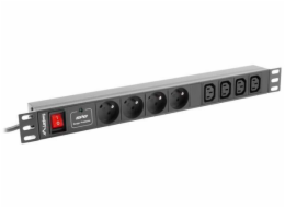 Lanberg POWER RACK PDU LANBERG 1U 10A 4X 230V PL 4X IEC C13 2M ČERNÁ C14 (PDU-04E04I-0200-IEC-BK)