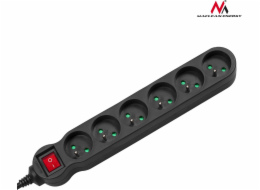 Maclean MCE225 napájecí prodlužovačka 1,5 m 6 AC zásuvky / AC zásuvek Vnitřní Černá